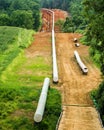 Mountain Valley Pipeline Laying a Gas Pipeline Next to a Farm Royalty Free Stock Photo